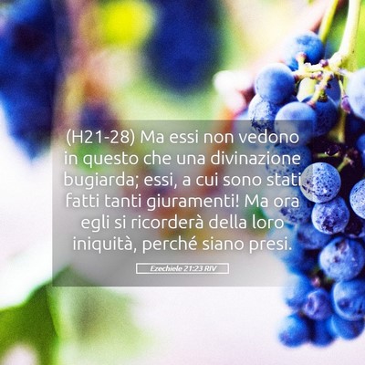 Picture 05 - Ezechiele 21:23 RIV - (H21-28) Ma essi non vedono in questo che una - Bible Verse Picture