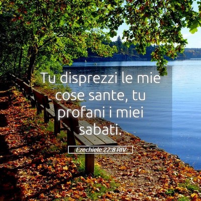 Picture 05 - Ezechiele 22:8 RIV - Tu disprezzi le mie cose sante, tu profani i miei - Bible Verse Picture