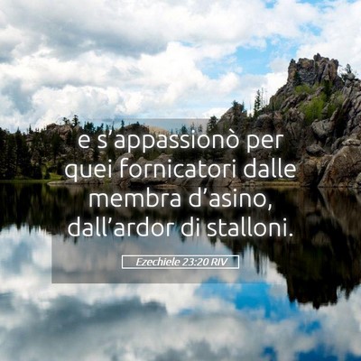 Picture 05 - Ezechiele 23:20 RIV - e s’appassionò per quei fornicatori dalle - Bible Verse Picture