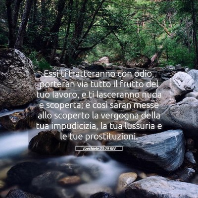 Picture 05 - Ezechiele 23:29 RIV - Essi ti tratteranno con odio, porteran via tutto - Bible Verse Picture