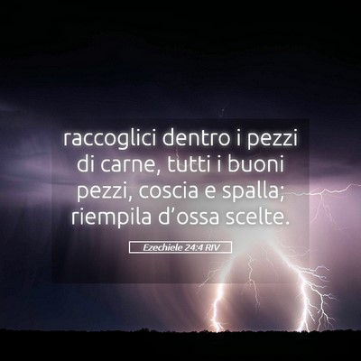 Picture 05 - Ezechiele 24:4 RIV - raccoglici dentro i pezzi di carne, tutti i buoni - Bible Verse Picture