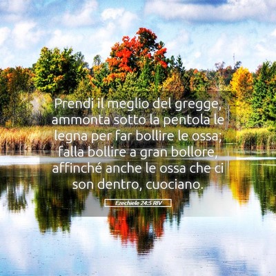 Picture 05 - Ezechiele 24:5 RIV - Prendi il meglio del gregge, ammonta sotto la - Bible Verse Picture