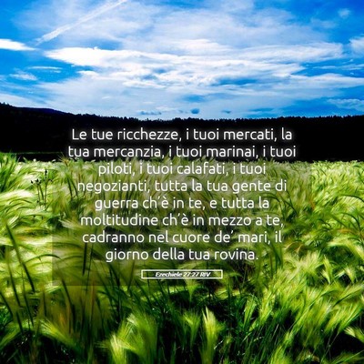 Picture 05 - Ezechiele 27:27 RIV - Le tue ricchezze, i tuoi mercati, la tua - Bible Verse Picture