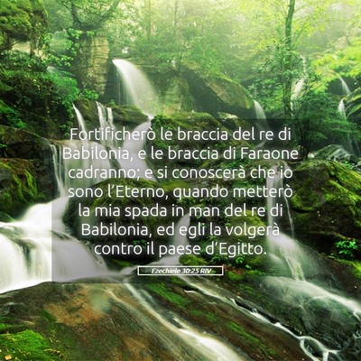 Picture 05 - Ezechiele 30:25 RIV - Fortificherò le braccia del re di Babilonia, e - Bible Verse Picture