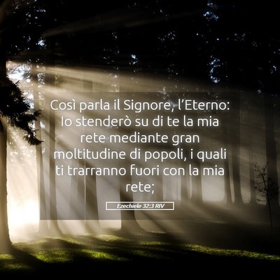 Picture 05 - Ezechiele 32:3 RIV - Così parla il Signore, l’Eterno: Io stenderò - Bible Verse Picture
