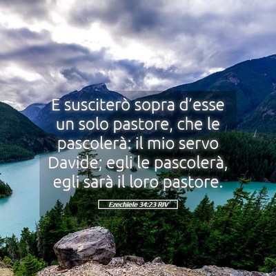 Picture 05 - Ezechiele 34:23 RIV - E susciterò sopra d’esse un solo pastore, che - Bible Verse Picture