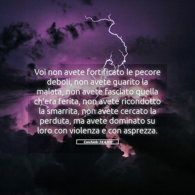 Picture 05 - Ezechiele 34:4 RIV - Voi non avete fortificato le pecore deboli, non - Bible Verse Picture