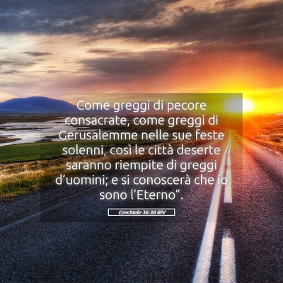 Picture 05 - Ezechiele 36:38 RIV - Come greggi di pecore consacrate, come greggi di - Bible Verse Picture