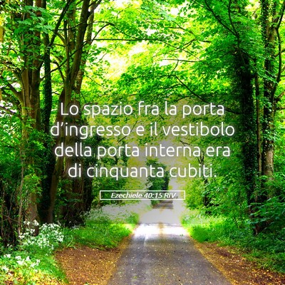 Picture 05 - Ezechiele 40:15 RIV - Lo spazio fra la porta d’ingresso e il - Bible Verse Picture