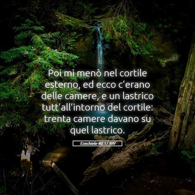 Picture 05 - Ezechiele 40:17 RIV - Poi mi menò nel cortile esterno, ed ecco - Bible Verse Picture