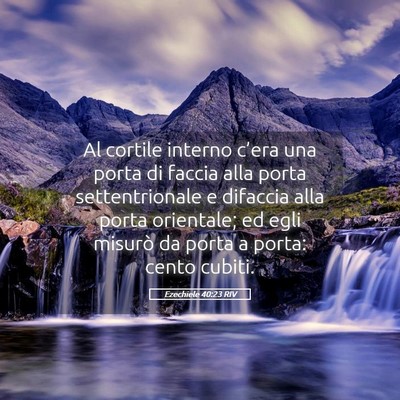 Picture 05 - Ezechiele 40:23 RIV - Al cortile interno c’era una porta di faccia - Bible Verse Picture