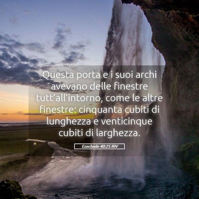 Picture 05 - Ezechiele 40:25 RIV - Questa porta e i suoi archi avevano delle - Bible Verse Picture