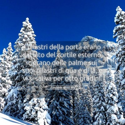 Picture 05 - Ezechiele 40:37 RIV - I pilastri della porta erano dal lato del cortile - Bible Verse Picture