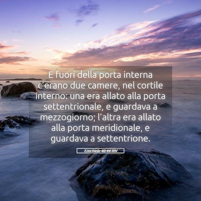 Picture 05 - Ezechiele 40:44 RIV - E fuori della porta interna c’erano due camere, - Bible Verse Picture
