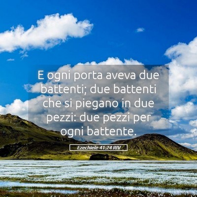 Picture 05 - Ezechiele 41:24 RIV - E ogni porta aveva due battenti; due battenti che - Bible Verse Picture