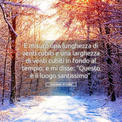 Picture 05 - Ezechiele 41:4 RIV - E misurò una lunghezza di venti cubiti e una - Bible Verse Picture