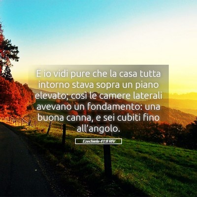 Picture 05 - Ezechiele 41:8 RIV - E io vidi pure che la casa tutta intorno stava - Bible Verse Picture