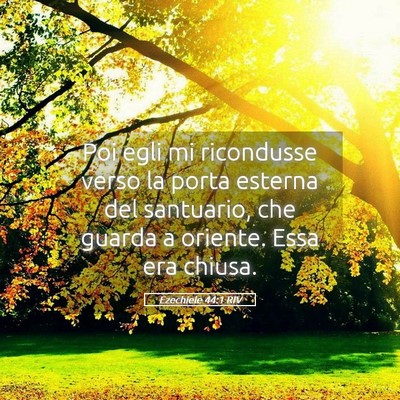 Picture 05 - Ezechiele 44:1 RIV - Poi egli mi ricondusse verso la porta esterna del - Bible Verse Picture