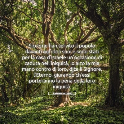 Picture 05 - Ezechiele 44:12 RIV - Siccome han servito il popolo davanti agl’idoli - Bible Verse Picture