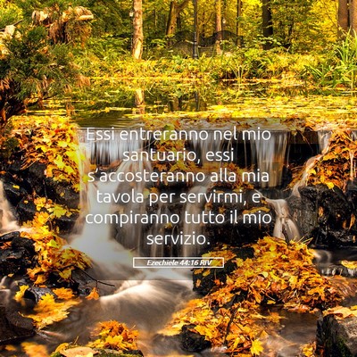 Picture 05 - Ezechiele 44:16 RIV - Essi entreranno nel mio santuario, essi - Bible Verse Picture