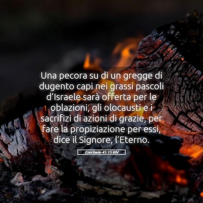 Picture 05 - Ezechiele 45:15 RIV - Una pecora su di un gregge di dugento capi nei - Bible Verse Picture