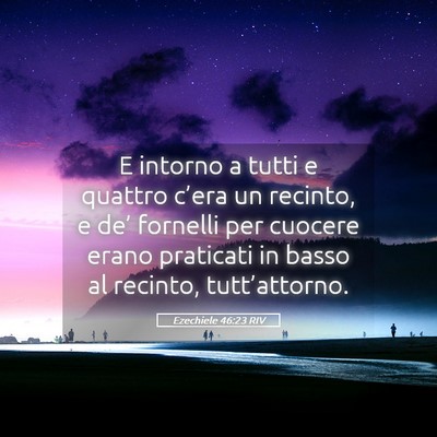 Picture 05 - Ezechiele 46:23 RIV - E intorno a tutti e quattro c’era un recinto, e - Bible Verse Picture