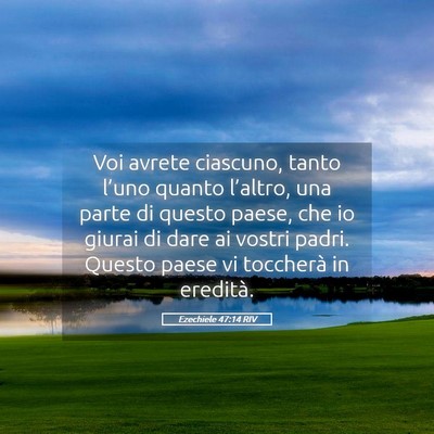 Picture 05 - Ezechiele 47:14 RIV - Voi avrete ciascuno, tanto l’uno quanto - Bible Verse Picture