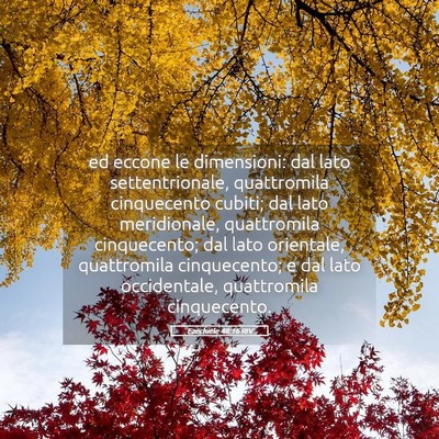 Picture 05 - Ezechiele 48:16 RIV - ed eccone le dimensioni: dal lato settentrionale, - Bible Verse Picture