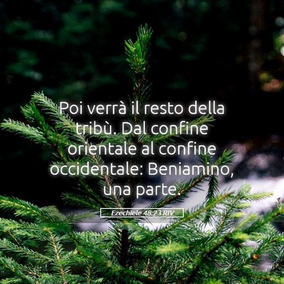 Picture 05 - Ezechiele 48:23 RIV - Poi verrà il resto della tribù. Dal confine - Bible Verse Picture