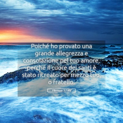 Picture 05 - Filemone 1:7 RIV - Poiché ho provato una grande allegrezza e - Bible Verse Picture