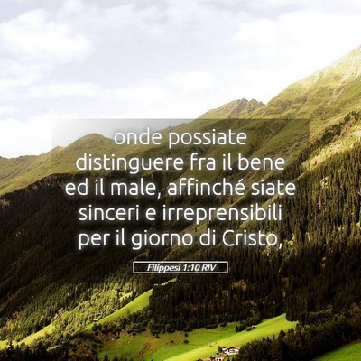 Picture 05 - Filippesi 1:10 RIV - onde possiate distinguere fra il bene ed il male, - Bible Verse Picture