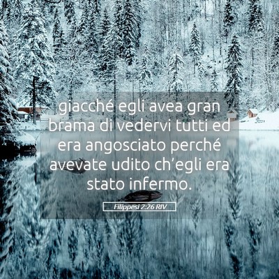 Picture 05 - Filippesi 2:26 RIV - giacché egli avea gran brama di vedervi tutti ed - Bible Verse Picture