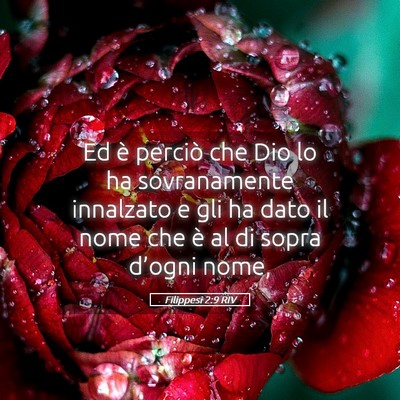 Picture 05 - Filippesi 2:9 RIV - Ed è perciò che Dio lo ha sovranamente - Bible Verse Picture