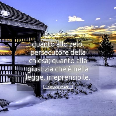 Picture 05 - Filippesi 3:6 RIV - quanto allo zelo, persecutore della chiesa; - Bible Verse Picture