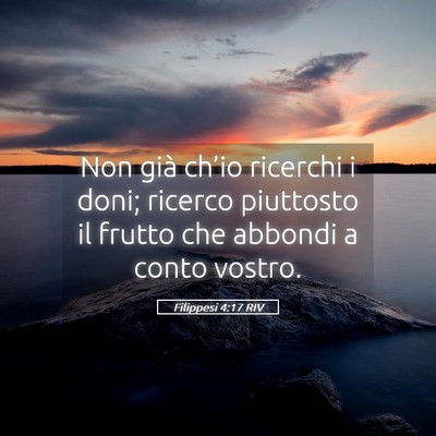 Picture 05 - Filippesi 4:17 RIV - Non già ch’io ricerchi i doni; ricerco - Bible Verse Picture