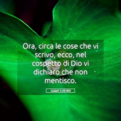 Picture 05 - Galati 1:20 RIV - Ora, circa le cose che vi scrivo, ecco, nel - Bible Verse Picture
