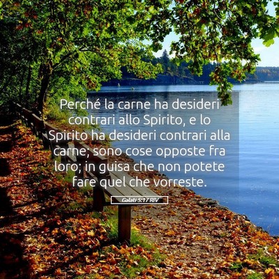 Picture 05 - Galati 5:17 RIV - Perché la carne ha desideri contrari allo - Bible Verse Picture