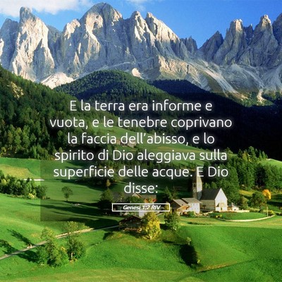 Picture 05 - Genesi 1:2 RIV - E la terra era informe e vuota, e le tenebre - Bible Verse Picture