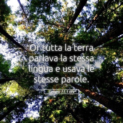 Picture 05 - Genesi 11:1 RIV - Or tutta la terra parlava la stessa lingua e - Bible Verse Picture
