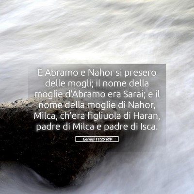 Picture 05 - Genesi 11:29 RIV - E Abramo e Nahor si presero delle mogli; il nome - Bible Verse Picture