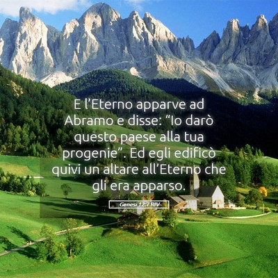 Picture 05 - Genesi 12:7 RIV - E l’Eterno apparve ad Abramo e disse: “Io - Bible Verse Picture