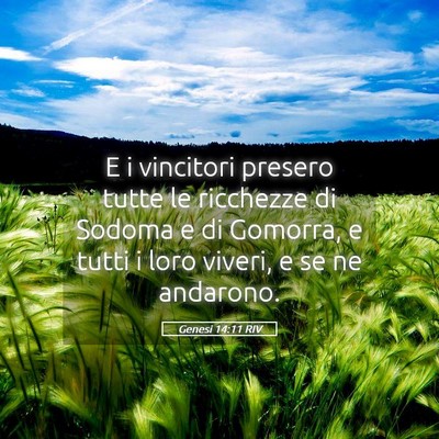 Picture 05 - Genesi 14:11 RIV - E i vincitori presero tutte le ricchezze di - Bible Verse Picture