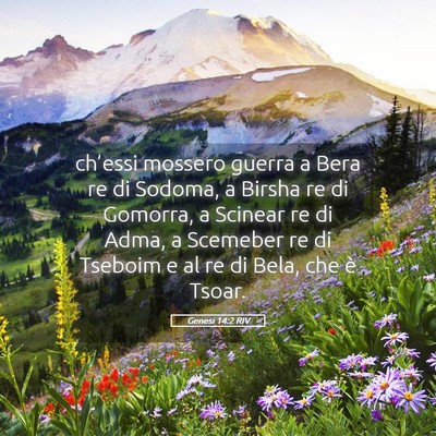 Picture 05 - Genesi 14:2 RIV - ch’essi mossero guerra a Bera re di Sodoma, a - Bible Verse Picture