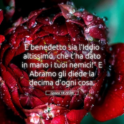 Picture 05 - Genesi 14:20 RIV - E benedetto sia l’Iddio altissimo, che t’ha - Bible Verse Picture