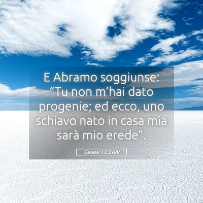 Picture 05 - Genesi 15:3 RIV - E Abramo soggiunse: “Tu non m’hai dato - Bible Verse Picture