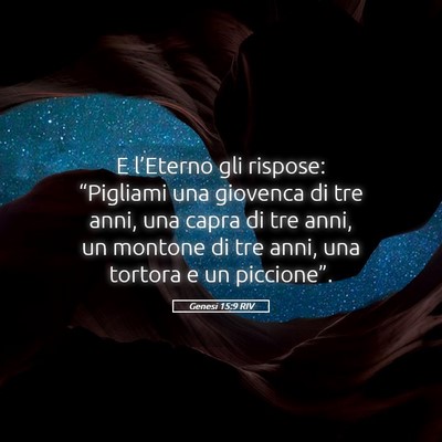 Picture 05 - Genesi 15:9 RIV - E l’Eterno gli rispose: “Pigliami una - Bible Verse Picture