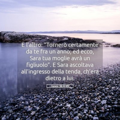 Picture 05 - Genesi 18:10 RIV - E l’altro: “Tornerò certamente da te fra un - Bible Verse Picture
