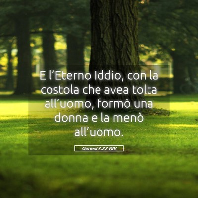 Picture 05 - Genesi 2:22 RIV - E l’Eterno Iddio, con la costola che avea tolta - Bible Verse Picture