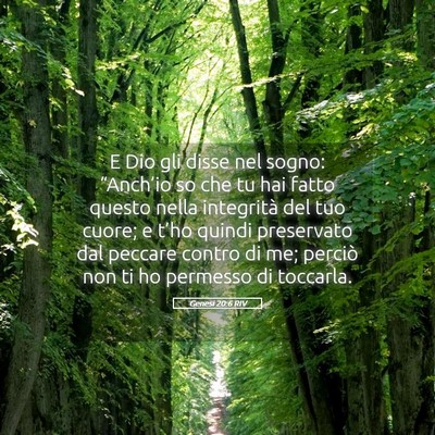 Picture 05 - Genesi 20:6 RIV - E Dio gli disse nel sogno: “Anch’io so che tu - Bible Verse Picture