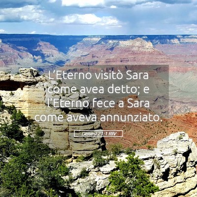 Picture 05 - Genesi 21:1 RIV - L’Eterno visitò Sara come avea detto; e - Bible Verse Picture